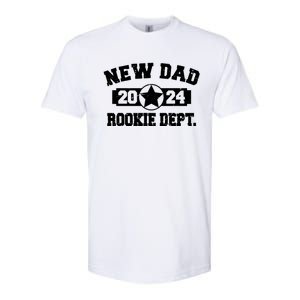 First Time Dad Est 2024 Rookie Dept Softstyle CVC T-Shirt