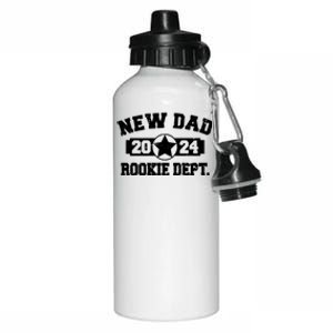 First Time Dad Est 2024 Rookie Dept Aluminum Water Bottle 