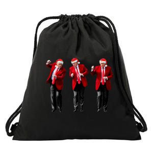 Funny Trump Dance Santa Hat Christmas Xmas Pajamas Holiday Drawstring Bag