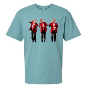 Funny Trump Dance Santa Hat Christmas Xmas Pajamas Holiday Sueded Cloud Jersey T-Shirt