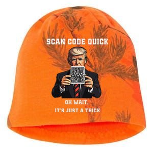 Funny Trump Dancing Troll Qr Joke Kati - Camo Knit Beanie