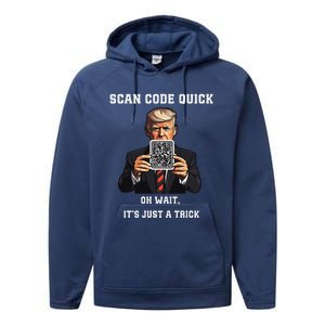 Funny Trump Dancing Troll Qr Joke Performance Fleece Hoodie