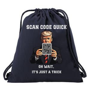 Funny Trump Dancing Troll Qr Joke Drawstring Bag