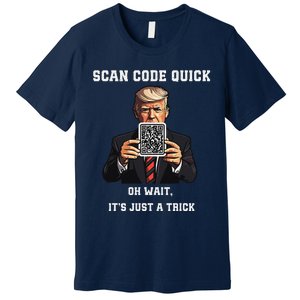 Funny Trump Dancing Troll Qr Joke Premium T-Shirt