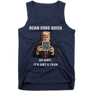 Funny Trump Dancing Troll Qr Joke Tank Top