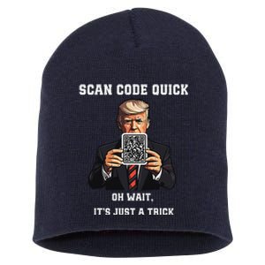 Funny Trump Dancing Troll Qr Joke Short Acrylic Beanie