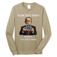 Funny Trump Dancing Troll Qr Joke Long Sleeve Shirt