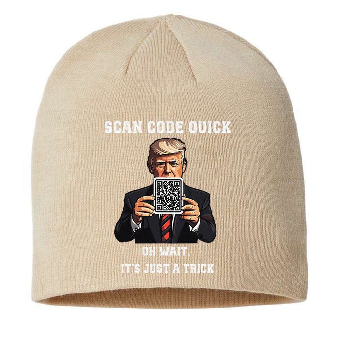 Funny Trump Dancing Troll Qr Joke Sustainable Beanie