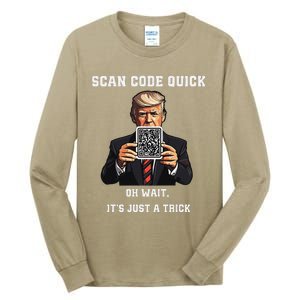 Funny Trump Dancing Troll Qr Joke Tall Long Sleeve T-Shirt