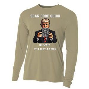 Funny Trump Dancing Troll Qr Joke Cooling Performance Long Sleeve Crew