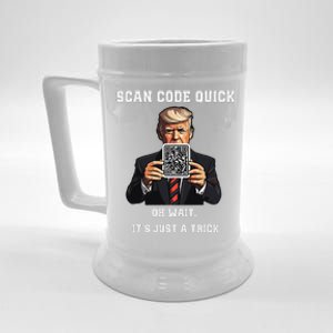 Funny Trump Dancing Troll Qr Joke Beer Stein