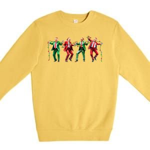 Funny Trump Dance Santa Claus Christmas Premium Crewneck Sweatshirt