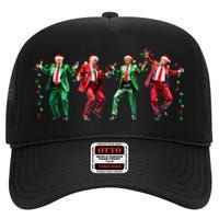 Funny Trump Dance Santa Claus Christmas High Crown Mesh Back Trucker Hat