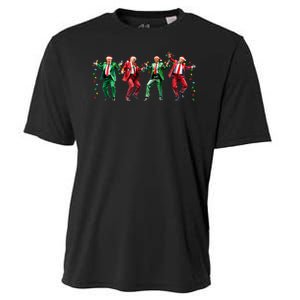 Funny Trump Dance Santa Claus Christmas Cooling Performance Crew T-Shirt