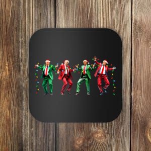 Funny Trump Dance Santa Claus Christmas Coaster