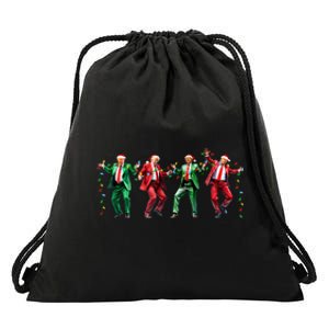 Funny Trump Dance Santa Claus Christmas Drawstring Bag