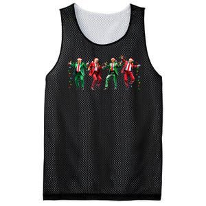 Funny Trump Dance Santa Claus Christmas Mesh Reversible Basketball Jersey Tank