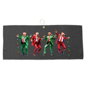 Funny Trump Dance Santa Claus Christmas Large Microfiber Waffle Golf Towel