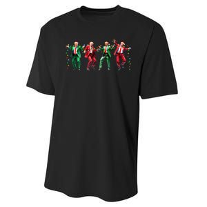 Funny Trump Dance Santa Claus Christmas Performance Sprint T-Shirt