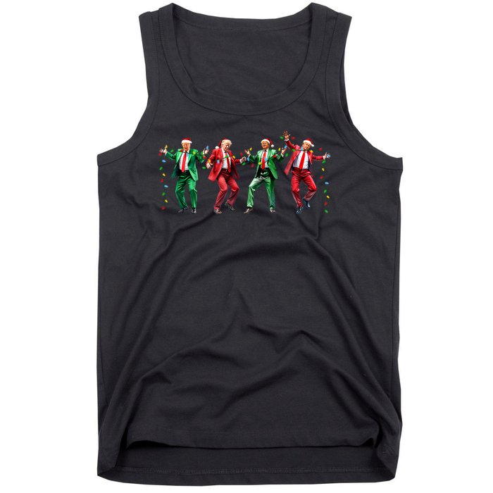 Funny Trump Dance Santa Claus Christmas Tank Top