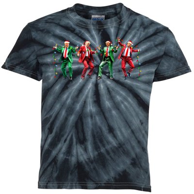 Funny Trump Dance Santa Claus Christmas Kids Tie-Dye T-Shirt