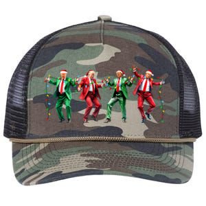 Funny Trump Dance Santa Claus Christmas Retro Rope Trucker Hat Cap