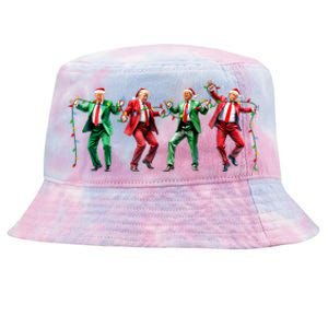 Funny Trump Dance Santa Claus Christmas Tie-Dyed Bucket Hat