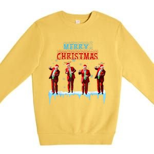 Funny Trump Dance Santa Claus Christmas Xmas Pajamas Holiday Premium Crewneck Sweatshirt