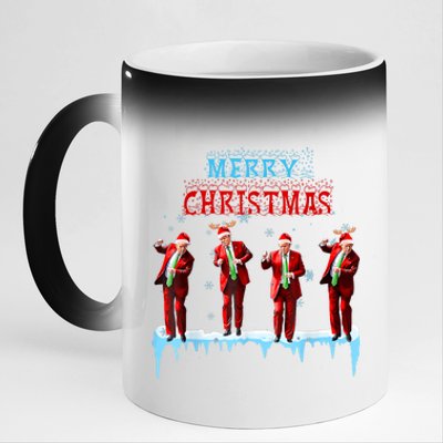 Funny Trump Dance Santa Claus Christmas Xmas Pajamas Holiday 11oz Black Color Changing Mug