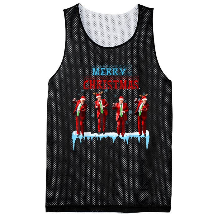 Funny Trump Dance Santa Claus Christmas Xmas Pajamas Holiday Mesh Reversible Basketball Jersey Tank