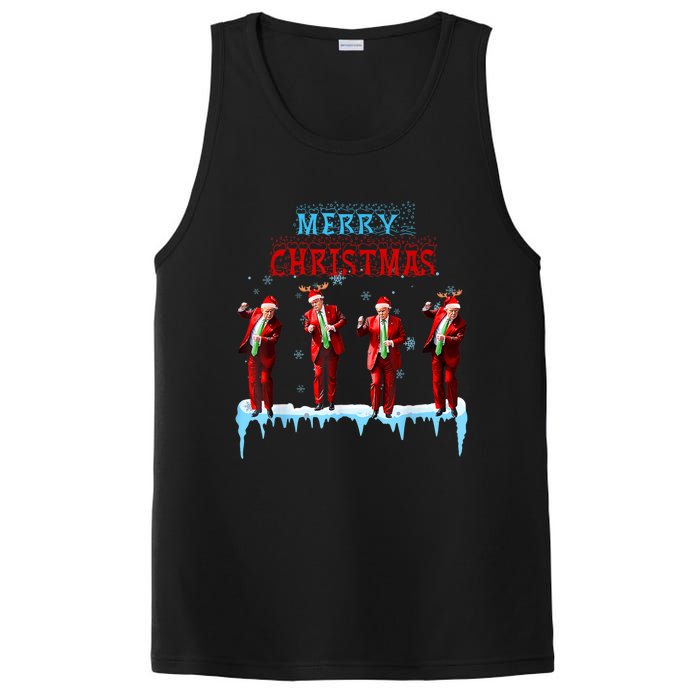 Funny Trump Dance Santa Claus Christmas Xmas Pajamas Holiday PosiCharge Competitor Tank