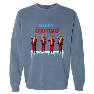 Funny Trump Dance Santa Claus Christmas Xmas Pajamas Holiday Garment-Dyed Sweatshirt