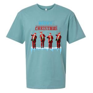 Funny Trump Dance Santa Claus Christmas Xmas Pajamas Holiday Sueded Cloud Jersey T-Shirt