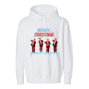 Funny Trump Dance Santa Claus Christmas Xmas Pajamas Holiday Garment-Dyed Fleece Hoodie