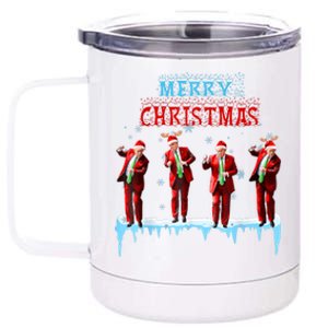 Funny Trump Dance Santa Claus Christmas Xmas Pajamas Holiday 12 oz Stainless Steel Tumbler Cup