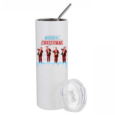 Funny Trump Dance Santa Claus Christmas Xmas Pajamas Holiday Stainless Steel Tumbler