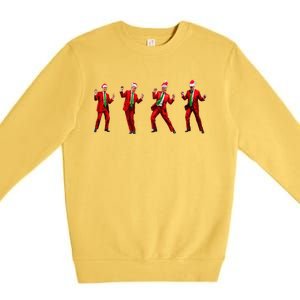 Funny Trump Dance Santa Claus Christmas Xmas Pajamas Holiday Premium Crewneck Sweatshirt