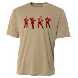 Funny Trump Dance Santa Claus Christmas Xmas Pajamas Holiday Cooling Performance Crew T-Shirt