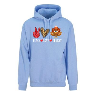 Funny Thanksgiving Day Peace Love Turkey Football Cute Gift Unisex Surf Hoodie