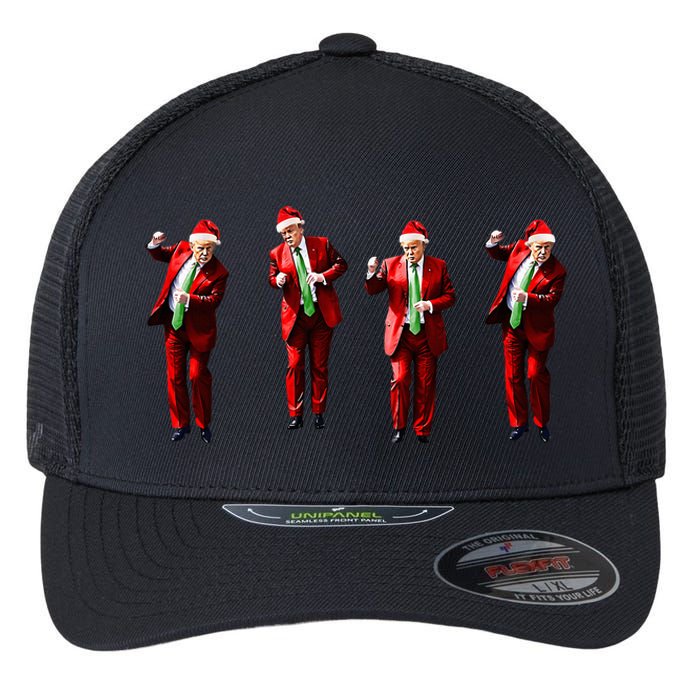 Funny Trump Dance Santa Claus Christmas Xmas Pajamas Holiday Flexfit Unipanel Trucker Cap