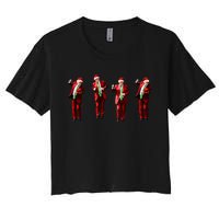 Funny Trump Dance Santa Claus Christmas Xmas Pajamas Holiday Women's Crop Top Tee