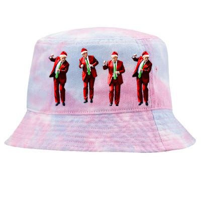 Funny Trump Dance Santa Claus Christmas Xmas Pajamas Holiday Tie-Dyed Bucket Hat