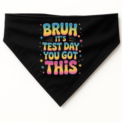 Funny Testing Day 2025 Quote Cool Test Day 2025 Teacher USA-Made Doggie Bandana