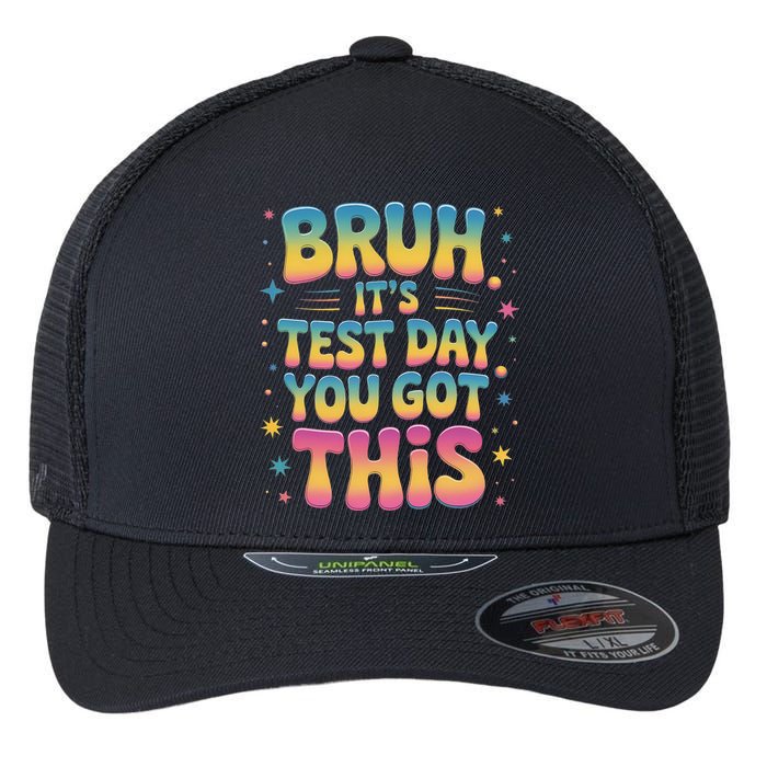 Funny Testing Day 2025 Quote Cool Test Day 2025 Teacher Flexfit Unipanel Trucker Cap