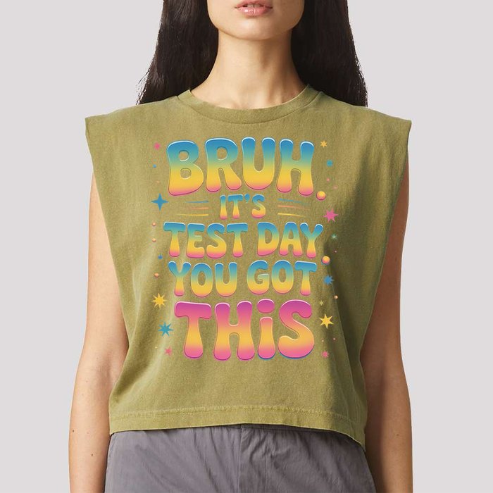 Funny Testing Day 2025 Quote Cool Test Day 2025 Teacher Garment-Dyed Women's Muscle Tee