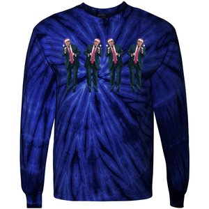 Funny Trump Dance Santa Christmas Ugly Sweater Xmas Holiday Tie-Dye Long Sleeve Shirt