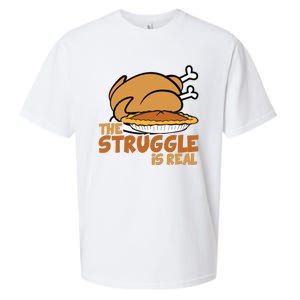 Funny Thanksgiving Day Struggle Is Real Pie Turkey Sueded Cloud Jersey T-Shirt