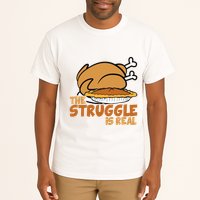 Funny Thanksgiving Day Struggle Is Real Pie Turkey Tall T-Shirt