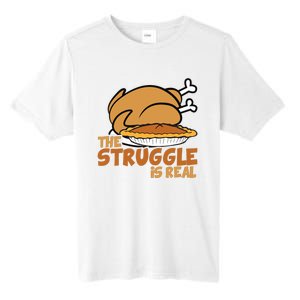 Funny Thanksgiving Day Struggle Is Real Pie Turkey Tall Fusion ChromaSoft Performance T-Shirt