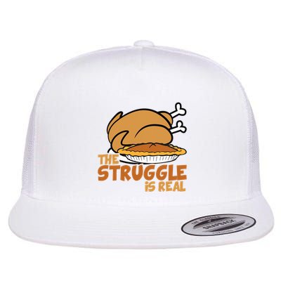 Funny Thanksgiving Day Struggle Is Real Pie Turkey Flatbill Hat